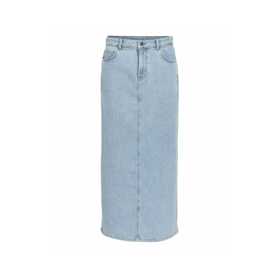 Abbildung von Object Maxirock Jeans Maxirock, Damen, Größe: XS, Light blue denim