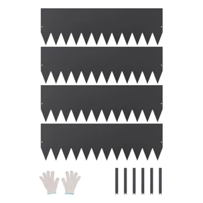 Abbildung von VEVOR Rasenkante 4er Set Beeteinfassung Beetumrandung Metall 1016x304,8x1,5mm
