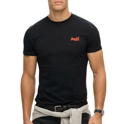 Abbildung von Superdry TEE Vintage LOGO EMB Tshirt basic, Herren, Größe: Medium, Black hazard orange