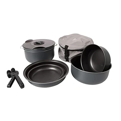 Abbildung von Bo Camp Kochset Camping Aluminium Trekking Kochgeschirr Alu Topf Pfanne 7 teilig
