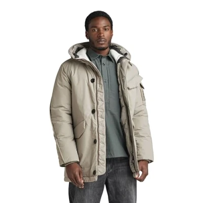 Abbildung von G STAR RAW Men&#039;s Jackets Vodan Padded Hooded Parka, Grau (elephant skin D22713 D419 G106), XS