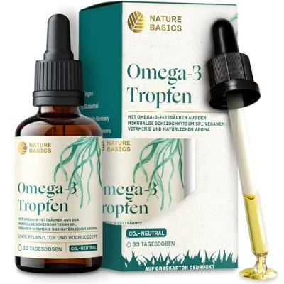 Abbildung von Veganes Omega 3 Algenöl 100 ml Tropfen hochdosiert 695 mg DHA &amp; 347 EPA Zitrusaroma Hochwertig gewonnen aus Algen Zertifiziert Nachhaltig