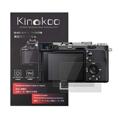 Abbildung von kinokoo Gehärtetes Glas für SONY Alpha 7C/A7C Kristallklarer Film A7C ILCE 7C α7C Displayschutzfolie Blasenfrei/Kratzfest(2er Pack)