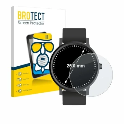 Abbildung von BROTECT Entspiegelungs Schutzglas für Armbanduhren (Kreisrund, ø: 25 mm) Schutz Folie Panzerfolie Glas Matt [Extrem Kratzfest 9H, Anti Reflex]