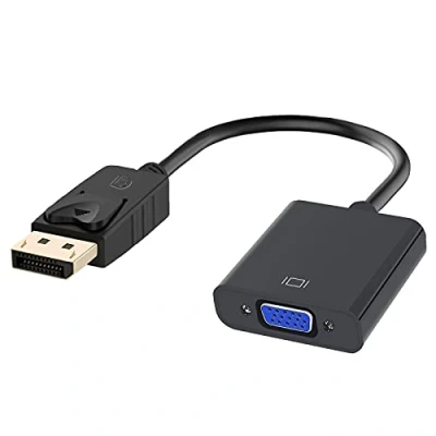 Abbildung von Jsdoin 1080p vergoldeter DP auf VGA Adapter (Stecker Buchse), kompatibel mit Lenovo, Dell, HP, ASUS