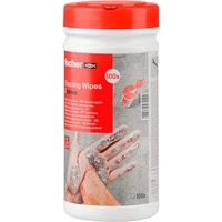 Abbildung von fischer Reinigungstücher Cleaning Wipes Xtreme, leistungsstarke für den täglichen Einsatz am Arbeitsplatz, dermatologisch getestet, hautschonend, schadstofffrei, 100 Stück