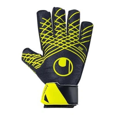 Abbildung von uhlsport Fußball Torwarthandschuhe für Kinder Prediction Starter Soft, 2.5, Marine/weiß/Fluo gelb