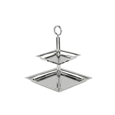 Abbildung von Fink Etagere &quot;NAGANO, mit feiner Hammerschlagstruktur&quot;, (1 tlg.), 2 Etagen, quadratisch
