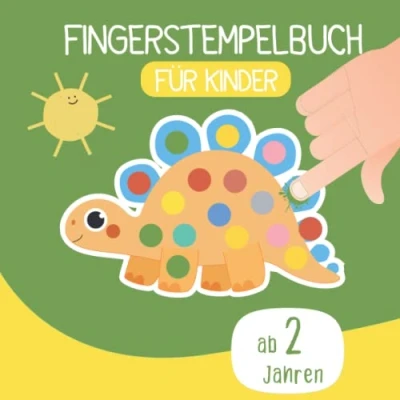 Abbildung von Fingerstempelbuch für Kinder ab 2 Jahre: Fingerabdruck Tiere zum Malen und Basteln Bastelbbuch zur Förderung der Konzentration Feinmotorik Fingerstempeluch
