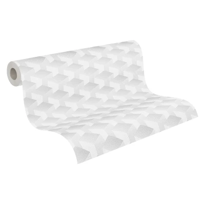 Abbildung von A.S. Création Vliestapete &quot;Schlichte 3D Tapete&quot;, matt gemustert neutral, Grafiktapete Effekt Tapeten Wohnzimmer Schlafzimmer Küche modern