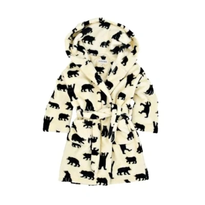 Abbildung von Hatley Jungen Kids Fleece Robe Black Bears On Natural Kleid, Schwarze Bären auf Natürlichem, S EU