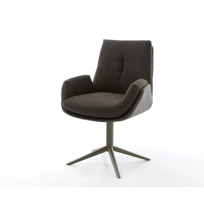 Abbildung von Drehstuhl Clea Flex Materialmix Schwarz Fußkreuz Effektfinish Titan 360 drehbar Wippfunktion