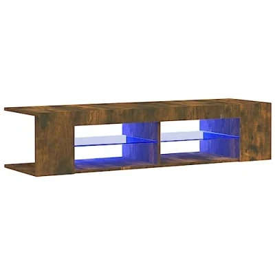 Abbildung von vidaXL TV Schrank mit LED Leuchten Lowboard Möbel Tisch Board Sideboard Fernsehschrank Fernsehtisch HiFi Räuchereiche 135x39x30cm