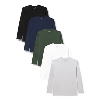 Abbildung von Lower East Herren Le133 Langarmshirt, Schwarz/ Dunkelgrün/ Dunkelblau/ Hellgrau Melange/ Weiß, M EU