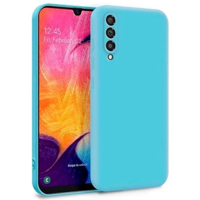 Abbildung von MyGadget Hülle für Samsung Galaxy A50 Zweilagige Handyhülle mit Kameraschutz Cover Innenfutter &amp; Silikon außen Türkis
