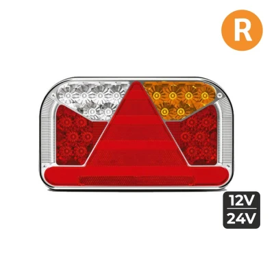 Abbildung von Rechtes LED Rücklicht ohne Kennzeichenbeleuchtung. 12/36 V 5 polig TrailerPlus Anhängerersatzteile