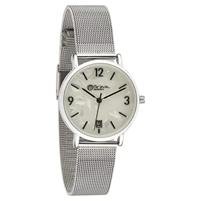 Abbildung von Miraval Quarzuhr Armbanduhr mit Datumsanzeige, Edelstahlarmband 33 mm Quarzuhwerk 16 breit Mineralglas