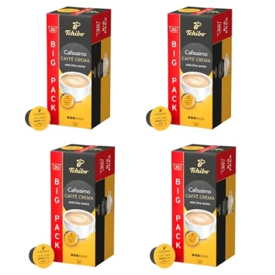 Abbildung von Tchibo Cafissimo Vorratsbox Caffè Crema mild Kaffeekapseln, 120 Stück 4x 30 Kapseln (Kaffee, mit sanftem Aroma), nachhaltig &amp; fair gehandelt
