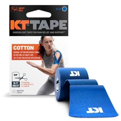 Abbildung von KT Tape Kinesiologie Original Baumwolle vorgeschnitten BLAU