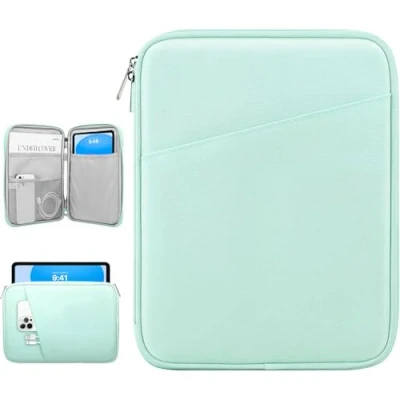 Abbildung von Dadanism 9 11 Zoll Tablet Sleeve Tasche Kompatibel mit iPad 10,2 2021 2019, Pro M4 2024 2018, Air 5/4 10,9, 11&quot; 2024, 10. Gen Galaxy Tab A9+/A8/S9 FE, Mint Grün