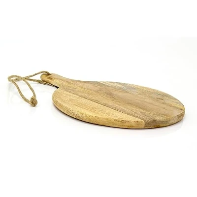 Abbildung von Schneidebrett mit Griff, 40 cm x 30 cm, rund, Holz.