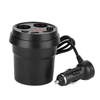Abbildung von Auto Ladegerät Dual USB Cup Shaped Multifunktions Handy Digital Ladeanschluss Ladebuchse 12 24V