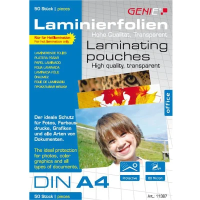 Abbildung von Laminier Folien DIN A4, 80µ, 50er