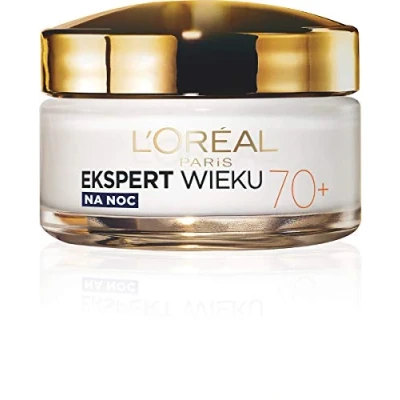 Abbildung von L&#039;Oréal Paris Experte für Alter 70+ pflegende Anti Age Gesichtscreme die Nacht, reife Haut, Falten reduzierend, Hautverdickung, Vitamin B3, E, Feigeneigeneigeneigeneigeneigung, 50 ml