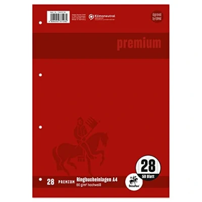 Abbildung von 10 x Staufen Ringbucheinlage A4 90g/qm 50 Blatt 4 fach gelocht kariert
