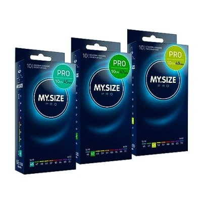 Abbildung von MY.SIZE PRO Kondom Set Größe 0,1,2 45,47,49mm, die neue Generation Kondome, 3x10 Stück