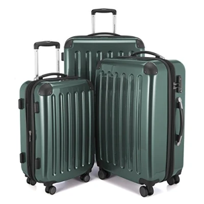 Abbildung von HAUPTSTADTKOFFER Alex 3er Kofferset, TSA, Trolley Set, Rollkoffer, Reisekoffer, (S, M &amp; L), Waldgrün
