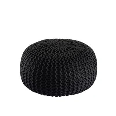 Abbildung von Amago home Pouf Outdoor ø 55 o. 45cm Bodenkissen Sitzpouf Hocker wetterfest pflegeleicht &amp; nachhaltig Größe 45 cm, Farbe anthrazit Anthracite