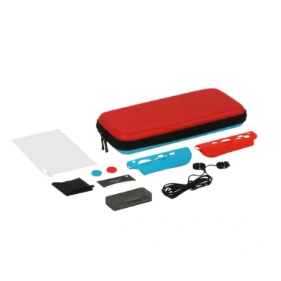 Abbildung von Konix Mythics Gaming Zubehörset, Starterpaket, Nintendo Switch Hülle Gehärtetes Glas Spielebox Headset Joystick Kappen