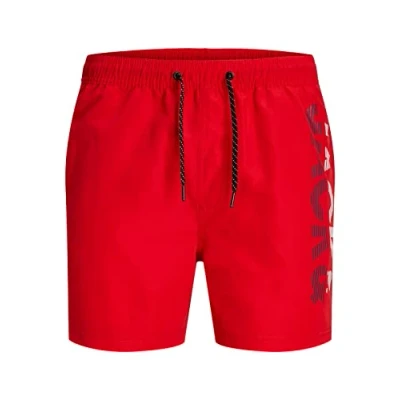 Abbildung von Jack &amp; Jones Jpstfiji Jjswim Splicelogo Badeshorts, Herren, Größe: 46, Chinese red