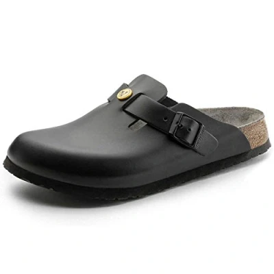 Abbildung von Birkenstock Boston ESD Pantolette flach, Damen, Größe: 36, Schwarz Schuhe