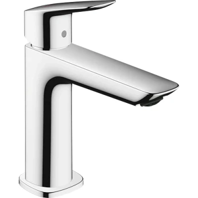 Abbildung von hansgrohe Waschtischarmatur Logis, Wasserhahn Bad mit Auslauf Höhe 110 mm, Badarmatur wassersparend, Chrom