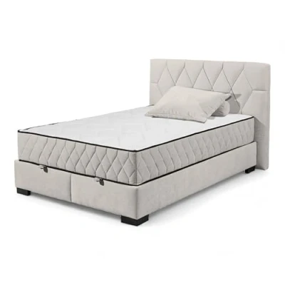 Abbildung von NAGOL B Boxbett 140x200, Sand Bequemes Bett mit Bettkasten und Premium 9 Zonen Federkern Wendematratze 165 x 114 214 cm (B/H/T)