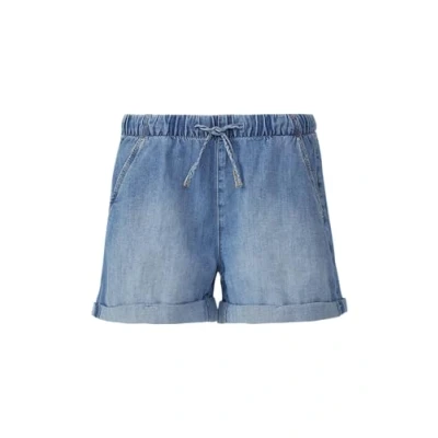 Abbildung von QS Comfort FIT MID RISE Elastikbund Jeans Shorts, Damen, Größe: 40, Blau