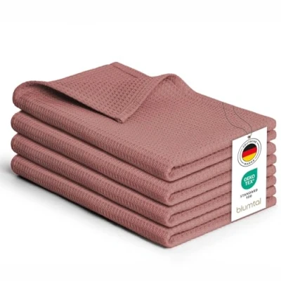 Abbildung von Blumtal Geschirrtuch Set 50x70 oder 30x30 cm, 100% Baumwolle, (4 tlg), Saugfähig, schnell trocknend, waschbar, Baumwolle