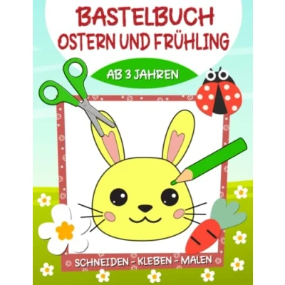 Abbildung von Bastelbuch Ostern und Frühling: Frühling &amp; Basteln,Schneiden, Kleben, Malen! Ausschneidebuch für Kinder ab 3 Jahren, Jungen Mädchen