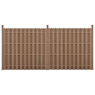 Abbildung von neu.holz WPC Gartenzaun Gerade Ausführung mit Pfosten 185x376cm Braun Sichtschutz Windschutz Lamellenzaun Zaun