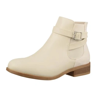 Abbildung von Elara Damen Stiefelette Chelsea Ankle Boots Chunkyrayan C298 Beige 42