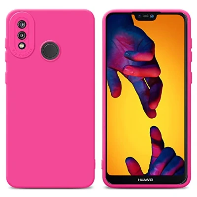 Abbildung von Cadorabo Hülle kompatibel mit Huawei P20 LITE 2018 NOVA 3E Schutzhülle TPU Silikon Case Liquid Design Kameraschutz Slim Kratzfest Gummi für in Pink