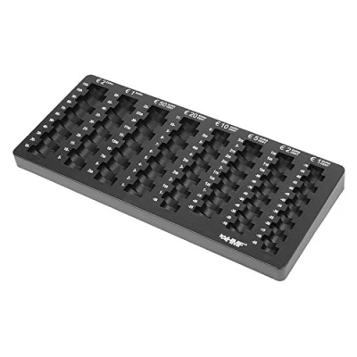 Abbildung von HMF Geldkassette Euro Münzzählbrett 2701, abgeschrägt, 34 x 15 3 cm, schwarz