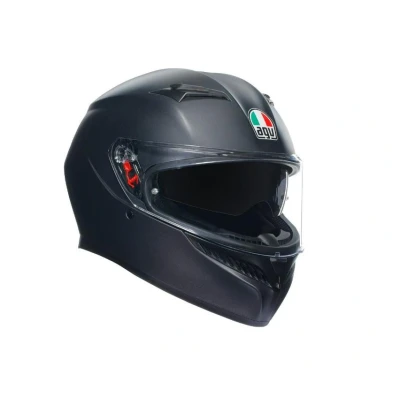 Abbildung von AGV K3 E2206 MPLK Motorradhelm, Herren Integralhelm, ECE Vollvisierhelm mit Schweißabsorption, Spoiler, Lüftungsschlitzen und Kratzfestem UV Visier, Intercom Ready, Schwarz