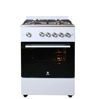 Abbildung von Gasline SHGG6060FGWW Gasstandherd Gaskochfeld WOK Brenner, Gasbackofen mit Thermostat Grill Timer 60 cm Edelstahl/Weiß Erdgas LPG…