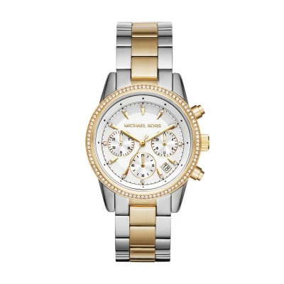 Abbildung von Michael Kors RITZ Chronograph silvercoloured/goldcoloured, Damen, Größe: One Size, Silver coloured/gold coloured