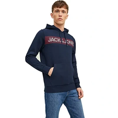 Abbildung von Jack &amp; Jones Ecorp LOGO NOOS Kapuzenpullover Navy blazer, Herren, Größe: XL, blazer