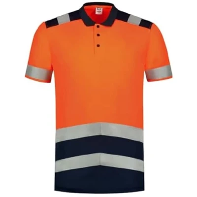 Abbildung von Tricorp 203007 Safety Warnschutz Bicolor Poloshirt, 50% Polyester/50% Polyester, CoolDry, 180g/m², Fluorgelb Tinte, Größe L