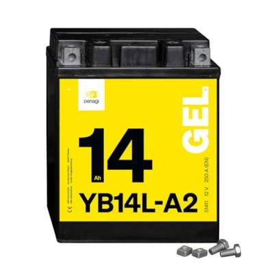 Abbildung von Denagi 51411 GEL YB14L A2 Motorradbatterie 12V 14Ah, wartungsfrei versiegelt vorgeladen